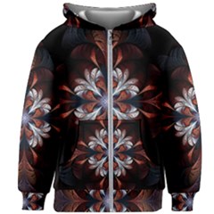 Fractal Flower Fantasy Floral Kids  Zipper Hoodie Without Drawstring by Wegoenart