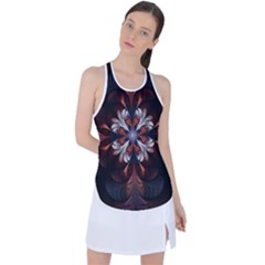 Fractal Flower Fantasy Floral Racer Back Mesh Tank Top by Wegoenart