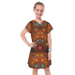 Fractal Fantasy Design Swirl Kids  Drop Waist Dress by Wegoenart