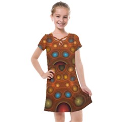 Fractal Fantasy Design Swirl Kids  Cross Web Dress by Wegoenart