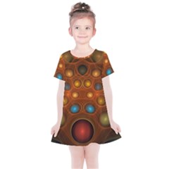 Fractal Fantasy Design Swirl Kids  Simple Cotton Dress by Wegoenart