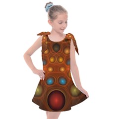 Fractal Fantasy Design Swirl Kids  Tie Up Tunic Dress by Wegoenart