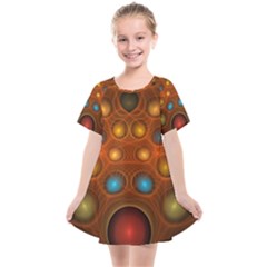 Fractal Fantasy Design Swirl Kids  Smock Dress by Wegoenart