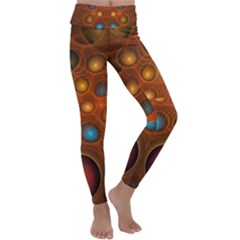 Fractal Fantasy Design Swirl Kids  Lightweight Velour Classic Yoga Leggings by Wegoenart