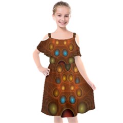 Fractal Fantasy Design Swirl Kids  Cut Out Shoulders Chiffon Dress by Wegoenart