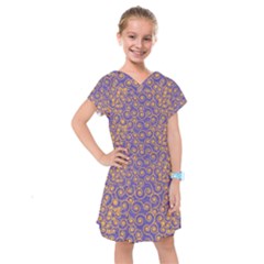 Spiral Patter Seamless Tile Kids  Drop Waist Dress by Wegoenart