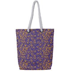 Spiral Patter Seamless Tile Full Print Rope Handle Tote (small) by Wegoenart