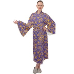 Spiral Patter Seamless Tile Maxi Velour Kimono by Wegoenart