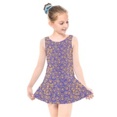 Spiral Patter Seamless Tile Kids  Skater Dress Swimsuit by Wegoenart