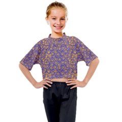 Spiral Patter Seamless Tile Kids Mock Neck Tee