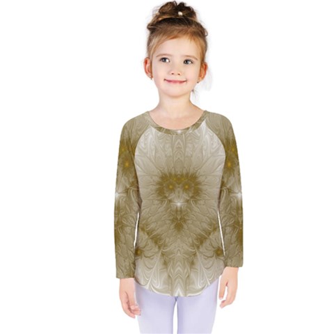 Fractal Abstract Pattern Background Kids  Long Sleeve Tee by Wegoenart