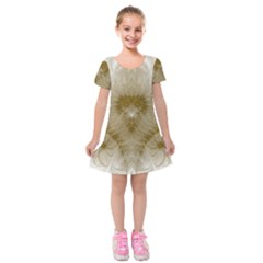 Fractal Abstract Pattern Background Kids  Short Sleeve Velvet Dress