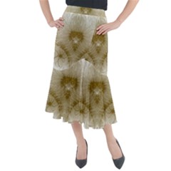 Fractal Abstract Pattern Background Midi Mermaid Skirt by Wegoenart