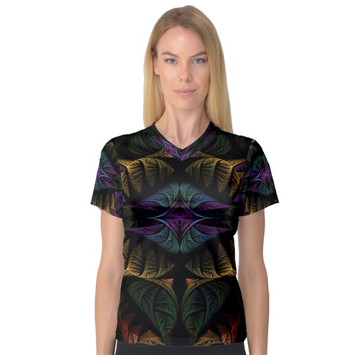 Fractal Abstract Background Pattern Art V-Neck Sport Mesh Tee