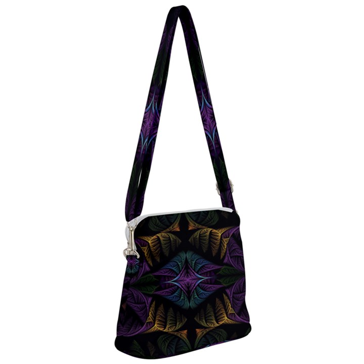 Fractal Abstract Background Pattern Art Zipper Messenger Bag