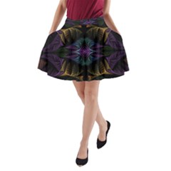 Fractal Abstract Background Pattern Art A-line Pocket Skirt by Wegoenart