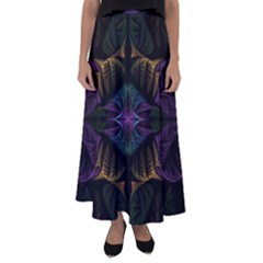 Fractal Abstract Background Pattern Art Flared Maxi Skirt by Wegoenart