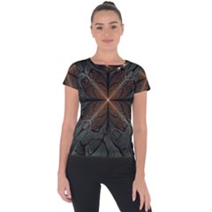 Art Abstract Fractal Pattern Short Sleeve Sports Top 