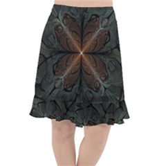 Art Abstract Fractal Pattern Fishtail Chiffon Skirt