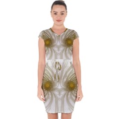 Fractal Fantasy Background Pattern Capsleeve Drawstring Dress  by Wegoenart