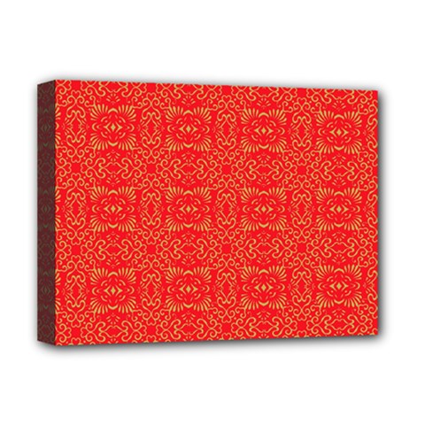 Chinese Background Red Deluxe Canvas 16  X 12  (stretched)  by Wegoenart