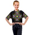 Fractal Flower Fantasy Pattern Kids Mock Neck Tee View1