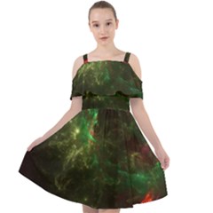 Space Cosmos Galaxy Universe Sky Cut Out Shoulders Chiffon Dress