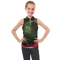 Space Cosmos Galaxy Universe Sky Kids  Sleeveless Polo Tee