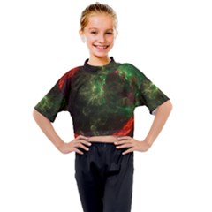 Space Cosmos Galaxy Universe Sky Kids Mock Neck Tee