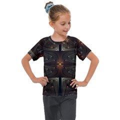 Fractal Artwork Abstract Fantasy Kids  Mesh Piece Tee