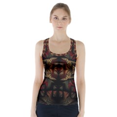 Fractal Fantasy Texture Pattern Racer Back Sports Top by Wegoenart