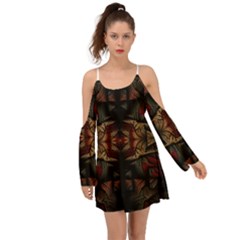 Fractal Fantasy Texture Pattern Kimono Sleeves Boho Dress by Wegoenart