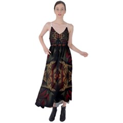 Fractal Fantasy Texture Pattern Tie Back Maxi Dress