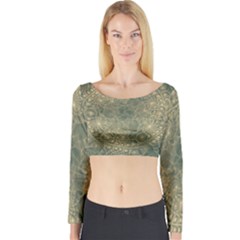 Fractal Abstract Background Pattern Long Sleeve Crop Top by Wegoenart