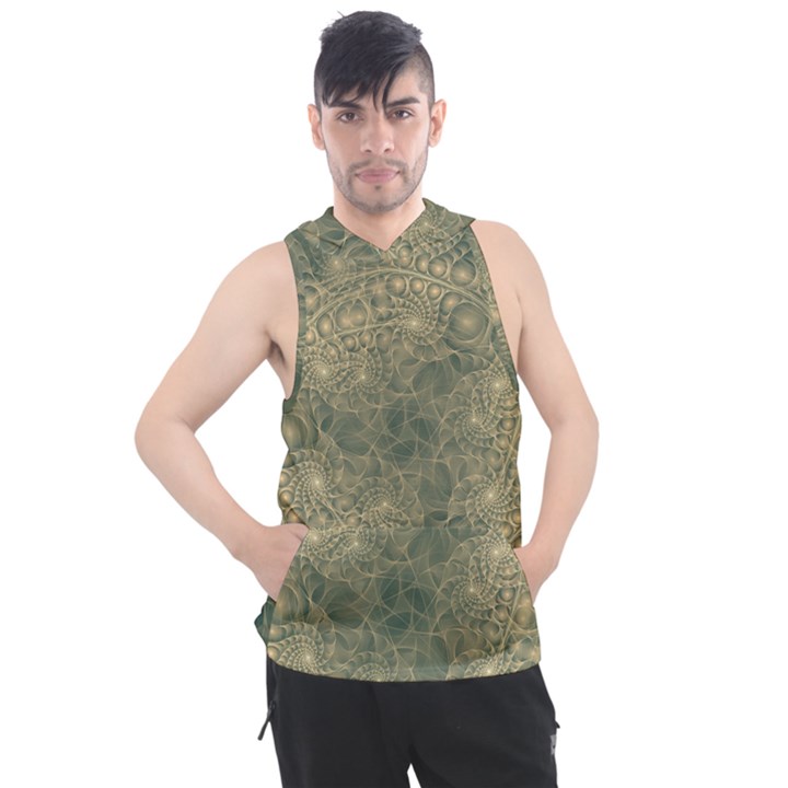 Fractal Abstract Background Pattern Men s Sleeveless Hoodie