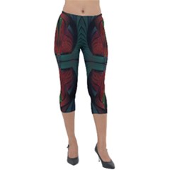 Fractal Abstract Background Pattern Lightweight Velour Capri Leggings  by Wegoenart