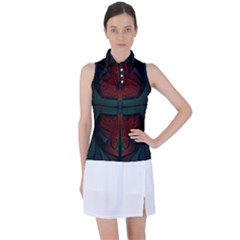 Fractal Abstract Background Pattern Women s Sleeveless Polo Tee