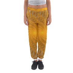 Fractal Abstract Background Pattern Gold Golden Yellow Women s Jogger Sweatpants by Wegoenart