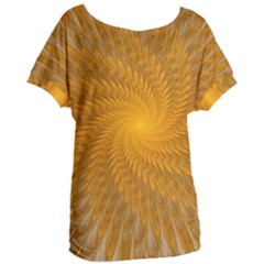 Fractal Abstract Background Pattern Gold Golden Yellow Women s Oversized Tee by Wegoenart