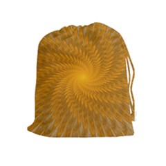 Fractal Abstract Background Pattern Gold Golden Yellow Drawstring Pouch (xl) by Wegoenart