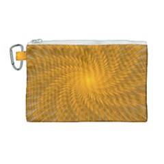 Fractal Abstract Background Pattern Gold Golden Yellow Canvas Cosmetic Bag (large) by Wegoenart