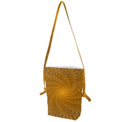 Fractal Abstract Background Pattern Gold Golden Yellow Folding Shoulder Bag