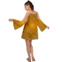 Fractal Abstract Background Pattern Gold Golden Yellow Kimono Sleeves Boho Dress View2