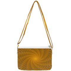 Fractal Abstract Background Pattern Gold Golden Yellow Double Gusset Crossbody Bag