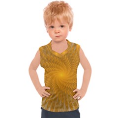 Fractal Abstract Background Pattern Gold Golden Yellow Kids  Sport Tank Top