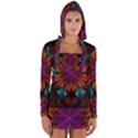 Fractal Flower Fantasy Floral Long Sleeve Hooded T-shirt View1