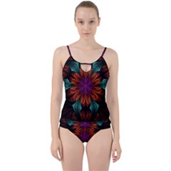 Fractal Flower Fantasy Floral Cut Out Top Tankini Set by Wegoenart