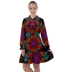 Fractal Flower Fantasy Floral All Frills Chiffon Dress