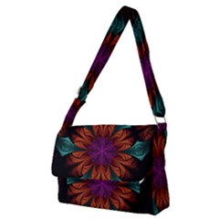 Fractal Flower Fantasy Floral Full Print Messenger Bag (m)