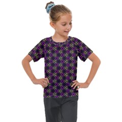 Wallpaper Floral Pattern Purple Kids  Mesh Piece Tee